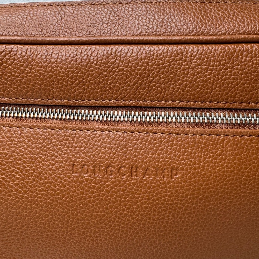 Longchamp le foulonne M camera bag caramel leather crossbody purse 20044021F72 - Picture 4 of 12